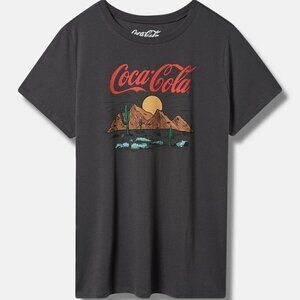 Torrid - Coca Cola Classic Fit Cotton Crew Tee in Vintage Black​​​​​​​​​